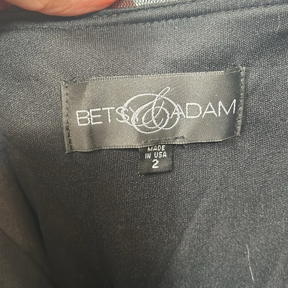 New Betsy & Adam Strapless Black Tulle Layered Evening Y2K Prom Party Dress 2 - Picture 12 of 15